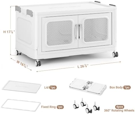BROVIEW 150 Qt/38 Gal Stackable Storage Bins with Lids, 1 Pack, White - Image 2