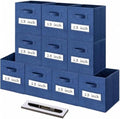 Storage Bins,13" Cube Storage Bin with Labels,10pcs,Navy Blue by Anyoneer