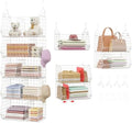 5 Tier Extra Large Closet Hanging Shelves with Divider,2 Pair Hook,16.5"L x 11.8"W x 51.4"H Closets Organizers and Storage,Clothes Organizer Clothing Sweaters Shoes Handbags Clutches Accessories-White by Jautokerdar