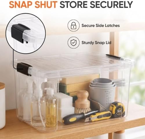 Superio 14.7 Quart Clear Plastic Storage Boxes with Lids, Stackable Organizer Containers, BPA-Free Storage Bins for Home, Office, School & Dorm, 1 Pack - Image 6