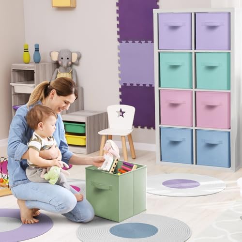 Sorbus Fabric Storage Cubes, 12 Pack (13 Inch, Multi Pastels 2) - Image 4