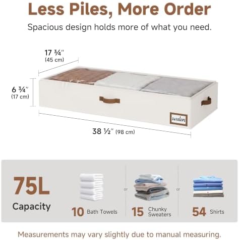 StorageWorks 7 Inch Low Profile Under Bed Storage Containers with Clear Lid - Image 2