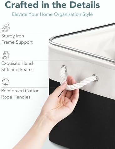 13x15x13 Inch Large Storage Bins with Cotton Rope Handles 6-Pack - Image 5
