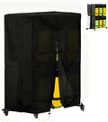 Folding Chair Rack Cover, 420D Waterproof Folding Rolling Cart Chair Storage Rack Cover - 84 Chairs Capacity, With 2 Buckles & Drawstring, 72"L x 35"W x 73"H, Black by Letsteel