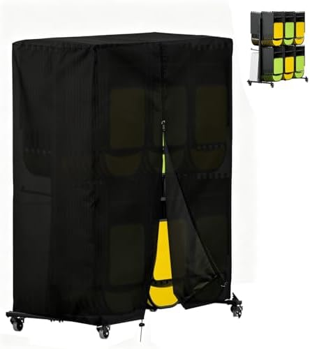 Folding Chair Rack Cover, 420D Waterproof Folding Rolling Cart Chair Storage Rack Cover - 84 Chairs Capacity, With 2 Buckles & Drawstring, 72"L x 35"W x 73"H, Black by Letsteel