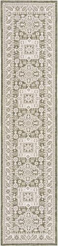 Rugs.com - Outdoor Aztec Rug – 12 Ft Runner Green Indoor/Outdoor Rug Washable Stain-Resistant Runner for Patios, Porches, and Hallways - Image 3