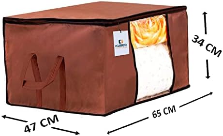 Kuber Industries 6 Pack Under Bed Storage Bags | Clothes Organizer | Non Woven Duvet, Blanket Cover | Clear Window & Premium Zipper | - Image 4