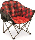 Guide Gear Club Camping Chair, Oversized, Portable, Folding with Padded Seats, 500-lb. Capacity Red Plaid by GuideGear