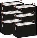 Hinwo 70L Extra Large Canvas Storage Bin with Lid and Handles, 6-Pack by Hinwo
