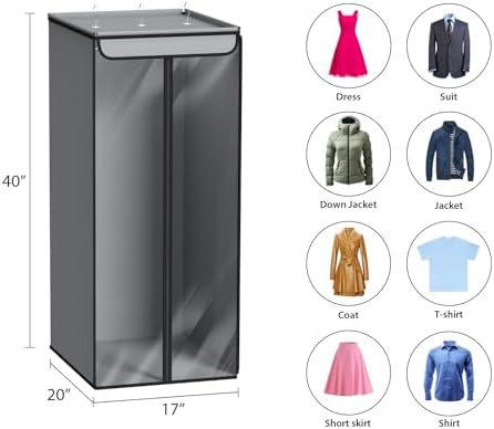 Univivi Garment Bags for Hanging Clothes, Cloth Bag 40 In, 2 PCS, Grey - Image 5