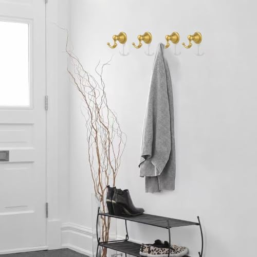 khtumeware 4 Pack 2-1/2 inch Brushed Gold Vintage Towel Hooks - Image 5