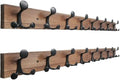 SKOLOO 43-Inch Wood Coat Rack Wall Mount with 8 Triple Hooks - Ideal for Family Entrances, Classrooms, and Pet Supplies Storage - Perfect Coat Hooks for Wall,Charred Golden Brown, Pack of 2 by SKOLOO