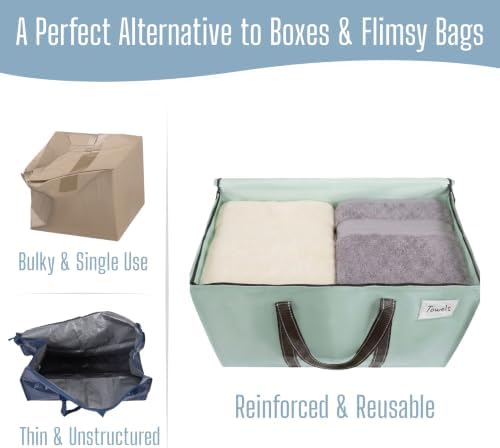 VENO 8 Pack Heavy Duty Moving Bags, Extra Large Storage Bags with Reinforced Handles & Strong Zippers, Foldable & Reusable Moving Box Alternative for Clothes & Dorm Storage - Image 5
