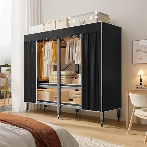 49.1in Heavy Duty Portable Closet with Black Cover - Image 3