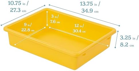 ECR4Kids Letter Size Tray Organizer with Lid, Small, 10-Piece, Assorted - Image 2