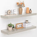 Acovy 36 Inch Floating Shelves, 12" Deep Floating Shelf Wall Mounted, 36" Wall Shelves, Rustic Deep Bookshelf, Extra Deeper & Thicker Display Shelves for Bedroom, Living Room, Gray, Set of 2 by Acovy