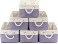 13.8x9.8x6.7 Inch Fabric Small Storage Bins with Handles 6 Pack by VQRTEXAStorageBasket