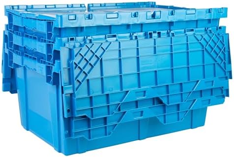 HE HUDSON EXCHANGE 27.3x17.2x12.6” (3 Pack, 18.7 Gallon) Tote with Attached Lid, Blue by HudsonExchange