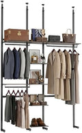 MZG Closet Organizer System, Freestanding Closet System with Wood Shelves & Hanging Rod, Adjustable Floor-to-Ceiling Open Wardrobe for Bedroom, Apartment & Walk-In Closet (16.8" D x72.1 W x 137.9" H) by MEIGAOPLASTICANDMETALHKCOLIMITED