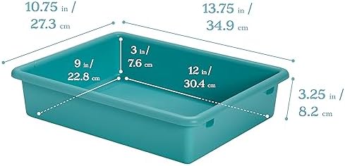 ECR4Kids Letter Size Plastic Tray Organizer with Lids, Small, Storage Bins, Contemporary, 10-Piece - Image 2
