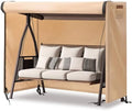 Outdoor Swing Covers for Patio Swing 3 Seater, 87" L x 49" D x 67" H, 3 Seat Cover Waterproof, Porch Patio Canopy Cover, Windproof UV Resistant All Weather Protector - Beige by uHousDecoTeddyBearPlushToy