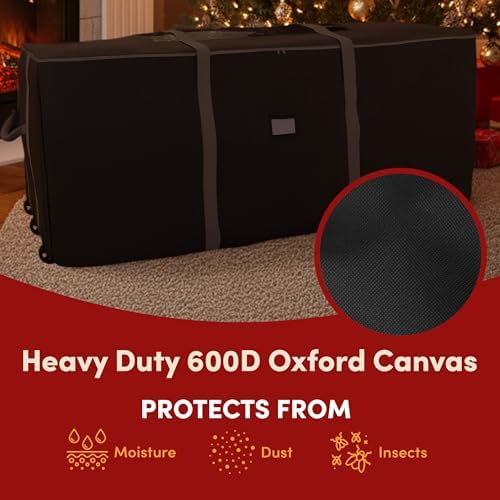 Elf Stor Christmas Tree Storage Bag with Wheels, Black, 67” x 28” x 28” - Image 5