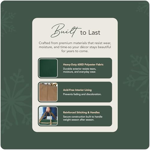 Covermates Wreath Storage Bag, 48" Diameter x 10" H, Green - Image 6