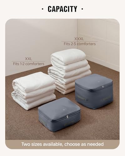 Eachy 3-Pack Comforter Storage Bag Blanket Storage Bags, 68L Compression Bags for Blanket Comforter, Ultra Space Saving Self Compression Organizer - Image 5