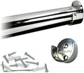 94" Round Closet Rod Kit | Polished Chrome | Screw-On End Brackets & Hardware | Heavy-Gauge Steel | 2 Kits | Desunia by Desunia