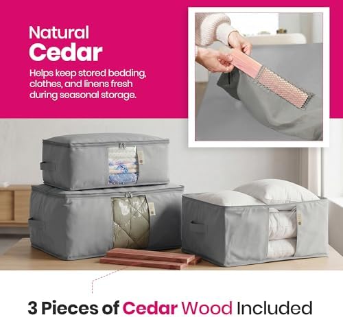 Storage Bags for Comforter, Clothes & Bedding Sets With Cedar Protection - Image 4