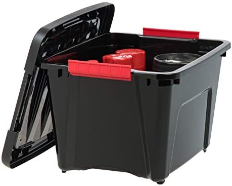 IRIS USA 6-Pack 19 Quart Storage Bins with Lids, Black - Image 6