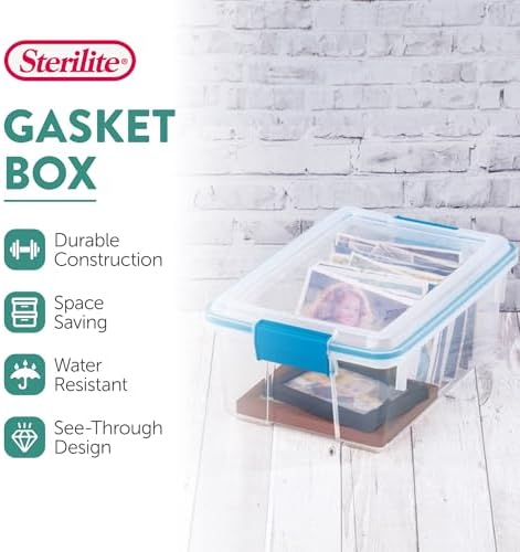 Sterilite Gasket Storage Box with Lids for Home & Office, 12 Quart, 18-Pack - Image 2