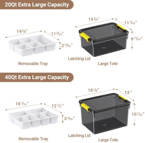 20&40Qt Stackable Storage Bins with Lids Trays Craft Box Organizers,2Pack - Image 2