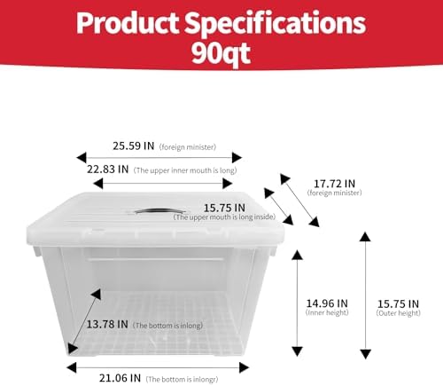 90 Quart 40-Pack Clear Storage Bins with Lids - Image 2