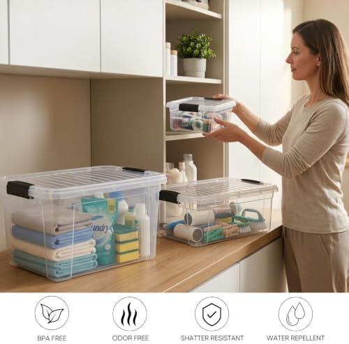 Superio 6.6 Quart Clear Plastic Storage Boxes with Lids, Stackable Organizer Containers, BPA-Free Storage Bins for Home, Office, School & Dorm, 3 Pack - Image 4