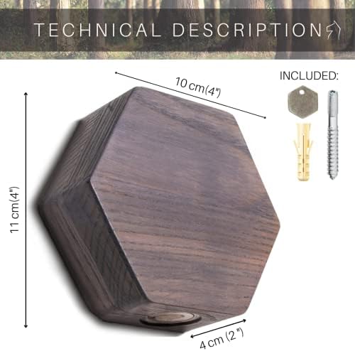 EWART WOODS Magnetic Key Holder for Wall Key Rack Key Hook for Wall Modern Key Holder entryway Organizer Wood Key Hook Storage Hexagon (Dark Brown, 3 pcs) - Image 4