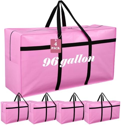 4 Pcs 96 Gallon Extra Large Moving Bags Heavy Duty Storage Bag by Clysee