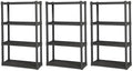 Sterilite 4 Shelf Unit, Heavy-Duty Plastic Utility Storage Rack, 3-Pack by Sterilite