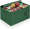 Christmas Ornament Storage Container with Dividers - Box Stores Up to 96 Ornaments, Zippered, Convenient, Adjustable, Large Organizer Bin to Protect Holiday Décor, Fits Most Standard Size, Green by HOLDN%E2%80%99STORAGE