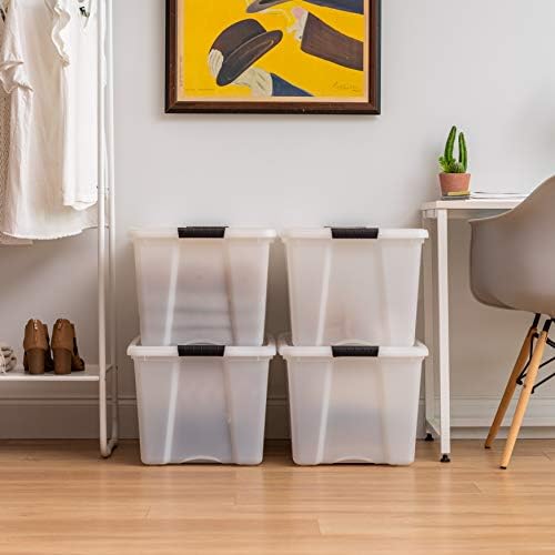 IRIS USA 4-Pack 72 Quart Storage Bins with Lids, Pearl - Image 5