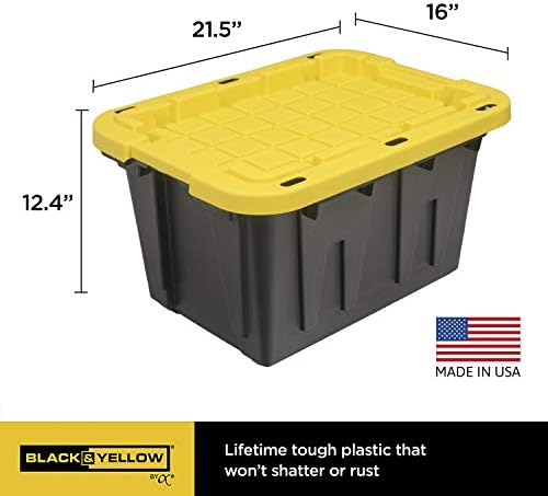 CX Heavy Duty 12-Gallon Stackable Plastic Storage Bins with Lids, 4 Pack - Image 2