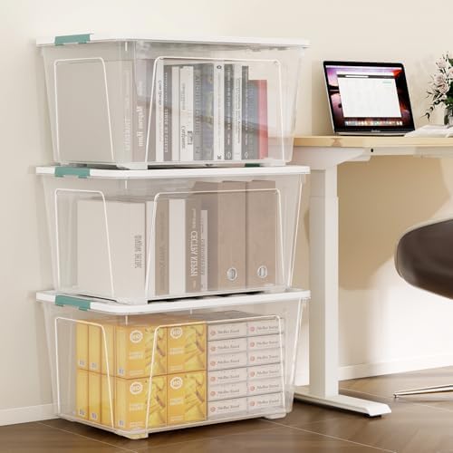 85-Quart Wheeled Latching Storage Box, 4-Pack Large Stackable Bin - Image 5