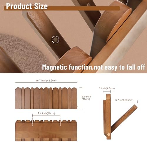 Wall Coat Rack for Entryway: Wooden Modern Heavy Duty 6 Hooks - Image 2