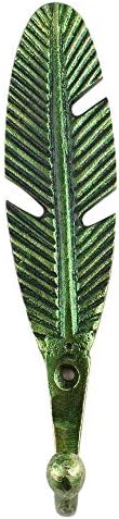 Indian Shelf 6 Piece Feather Green Wall Hooks for Bags Keys & Coats - Image 2