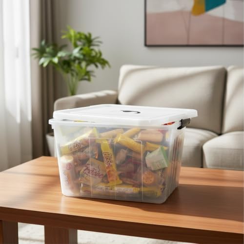 18 Quart Clear Storage Latching Bin with Lids, Plastic Box with Lid and Handles, 4 Packs - Image 7