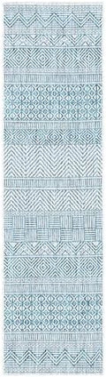 SAFAVIEH Washable Rug Outdoor Courtyard Collection - 2'3" x 8' Runner, Grey & Teal, Non-Shedding & Easy Cleaning, Ideal for Patio, Entryway, Mudroom, Hallway, Kitchen (CY8196-37212) by Unknown