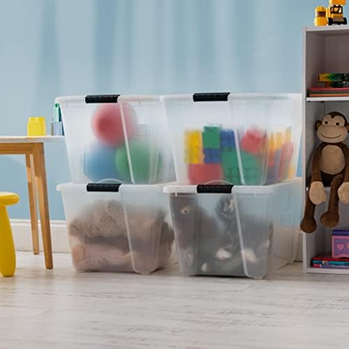 IRIS USA 3-Drawer Rolling Storage Cart, Black/Clear - Image 4