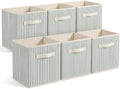 Amyhill 6 Pack Green Striped Basics Collapsible Fabric Storage Bins by Amyhill