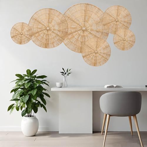 Laquedecraft Plates Wall Decor Set of 6, Natural Handwoven Wicker - Image 5