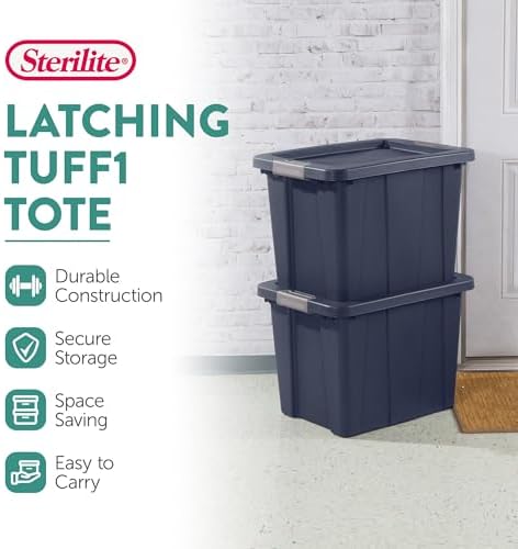 Sterilite Latching Tuff1 Tote Containers w/Lids, 18 Gallon, 24-Pack - Image 3